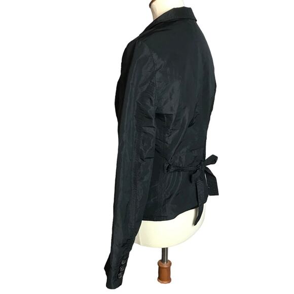 Weekend Max Mara Black Lightweight Casual Button Front Windbreaker Coat Jacket 6 - Picture 10 of 13